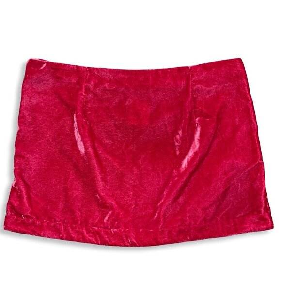 Free People Mini Skirt Womens 10 Velvet Annalise Pink Phenom Mod Retro Party NWT - Picture 4 of 12